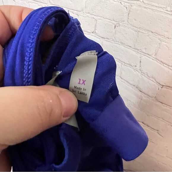 ATHLETA Miles Tank Top Mesh Blue Purple Two Tone Size 1X - Picture 11 of 11